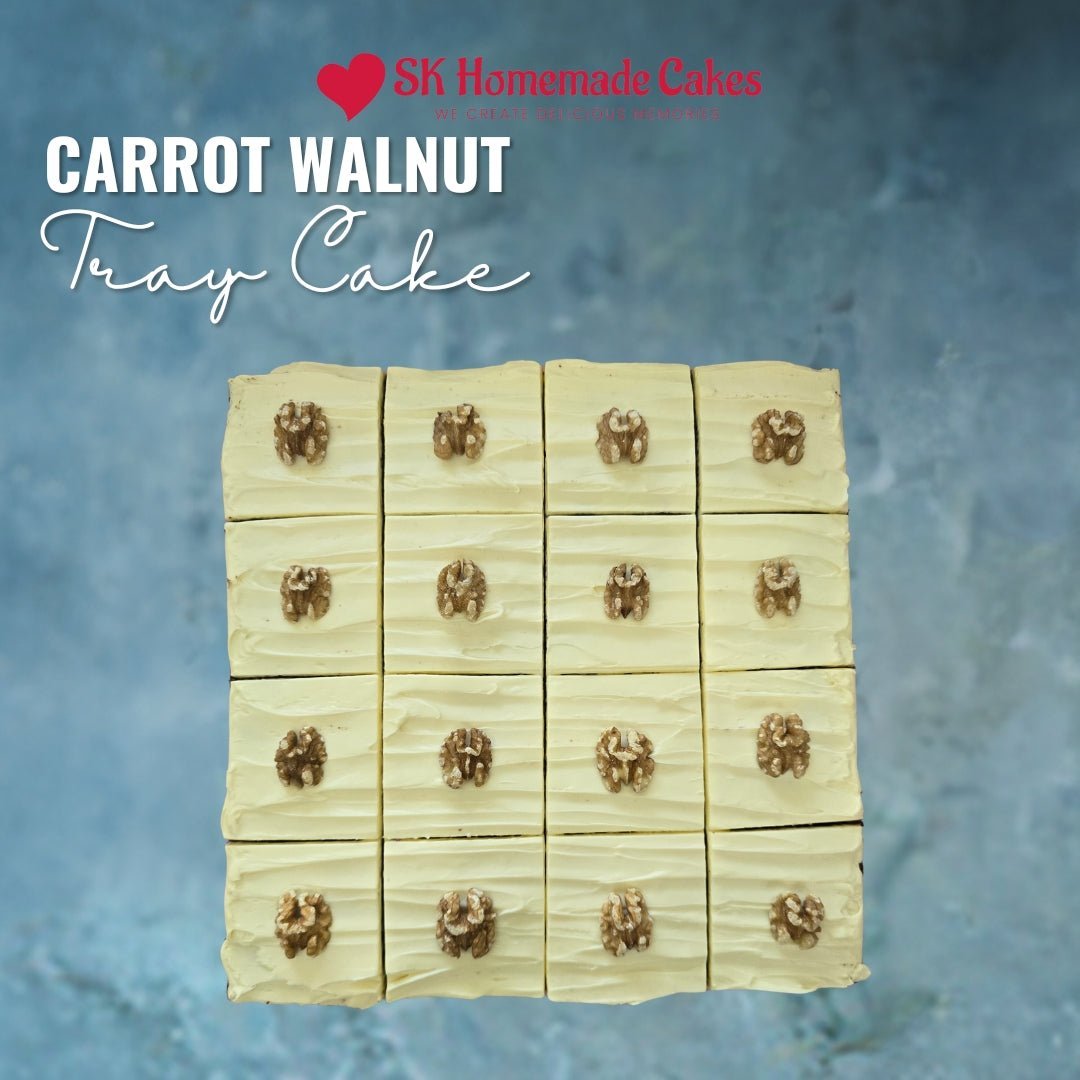 12" Carrot Walnut Tray Cake - Tray (Available Daily) - SK Homemade Cakes