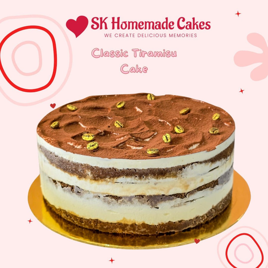 Classic Tiramisu Cake - 15cm Whole Cake (Available Daily) - SK Homemade Cakes