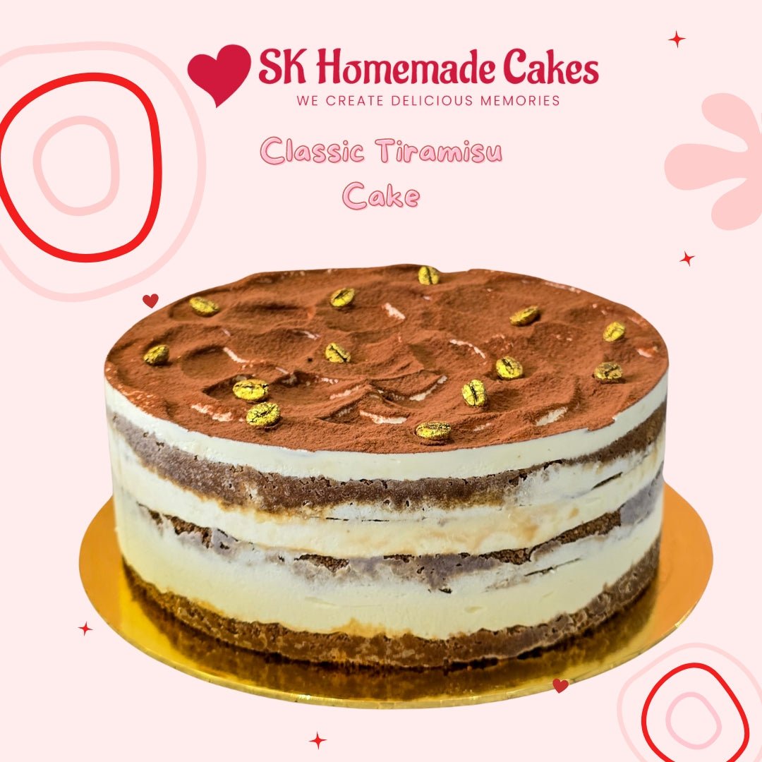 Classic Tiramisu Cake - 24cm Whole Cake (Available Daily) - SK Homemade Cakes