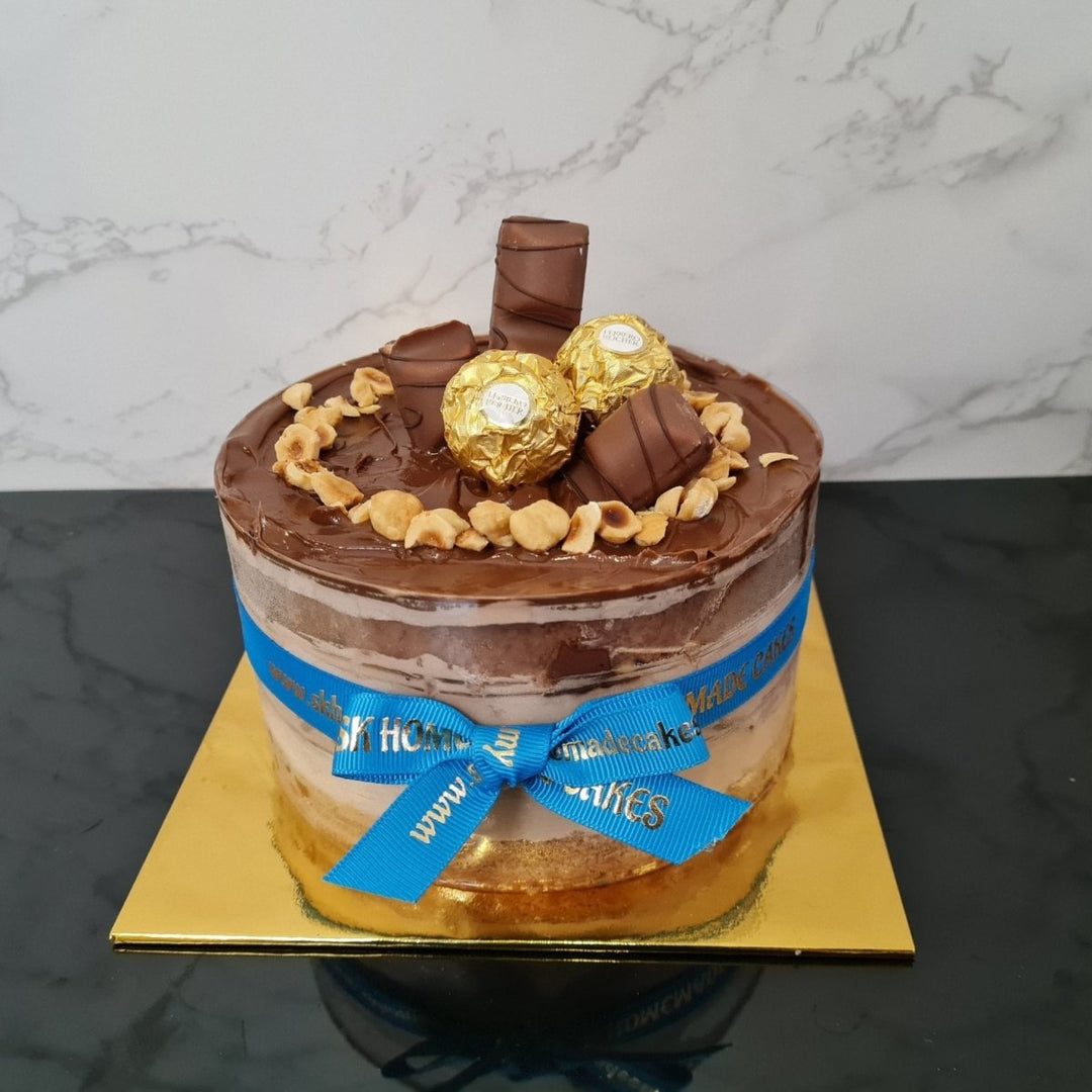 Eggless Nutella Ferrero Rocher Cake - Whole Cake (5-days Pre-order) - SK Homemade Cakes-Small 15cm--