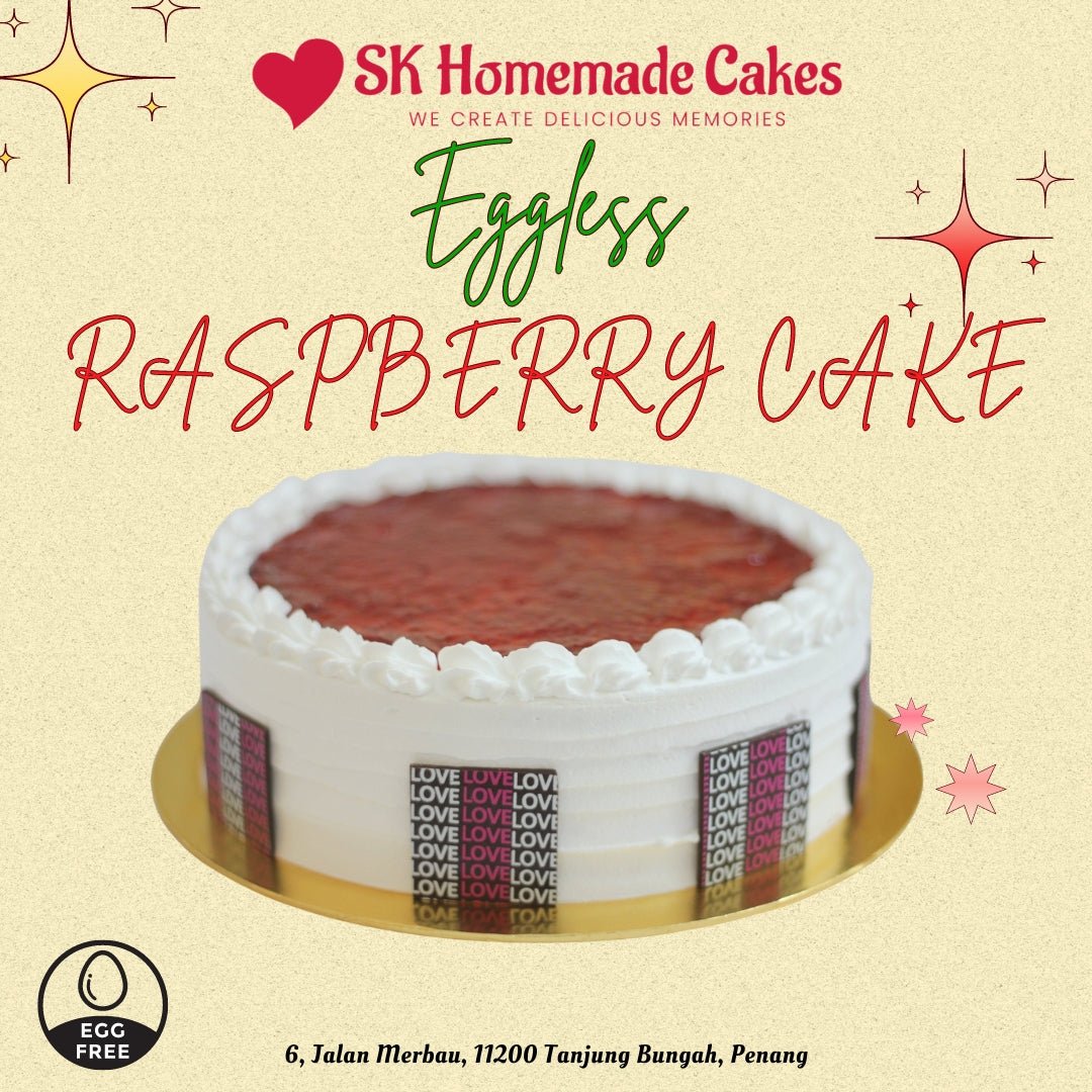 Eggless Raspberry Cake - Whole Cake (5 - days Pre - order) - SK Homemade Cakes - Medium 20cm - 