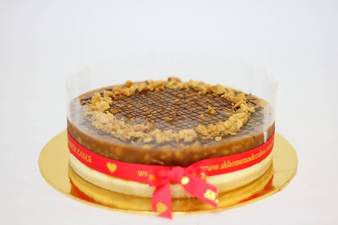 Eggless Salted Caramel Macadamia Cheesecake - Whole Cake (5-days Pre-order) - SK Homemade Cakes-Small 15cm--