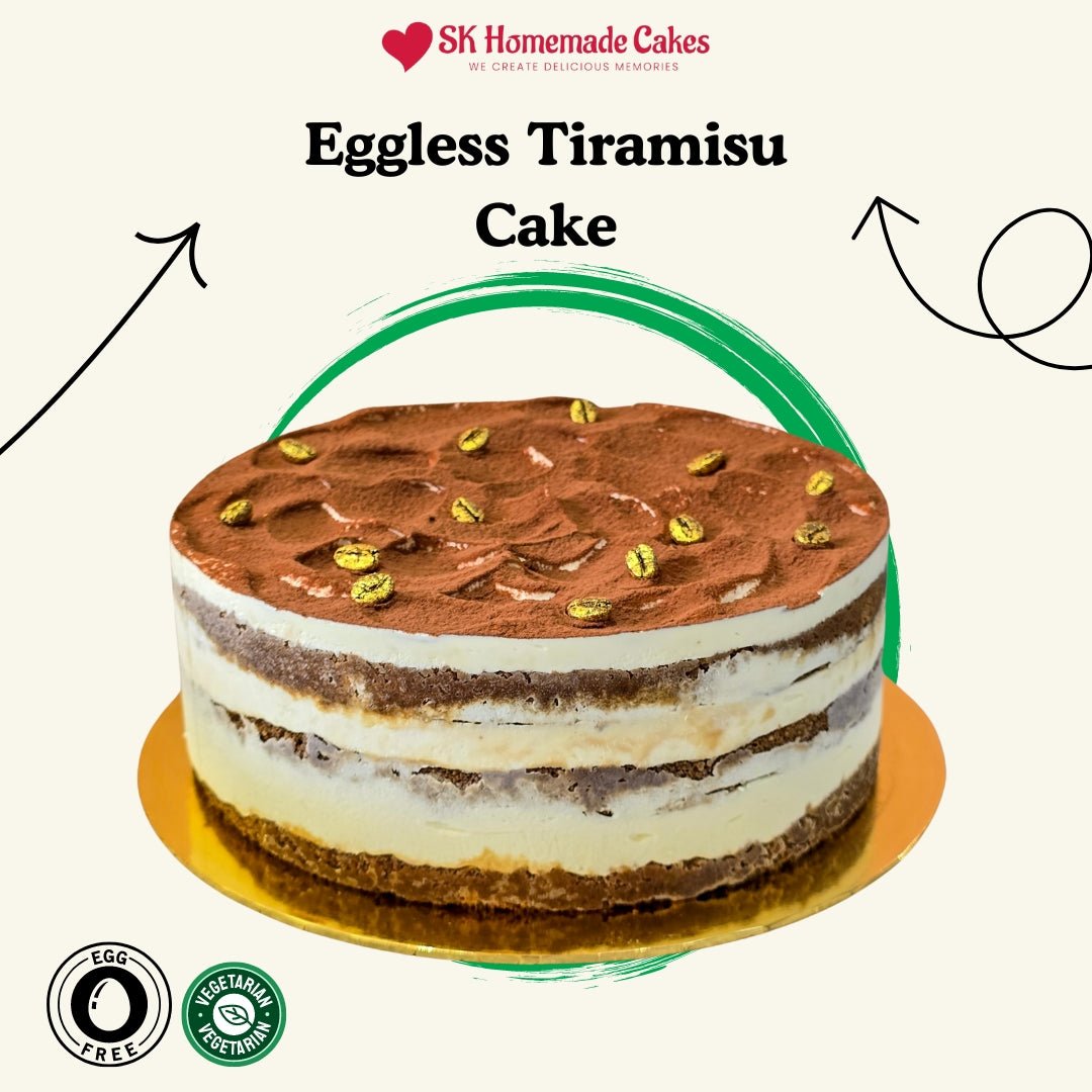 Eggless Tiramisu Cake - Whole Cake (5 - days Pre - order) - SK Homemade Cakes