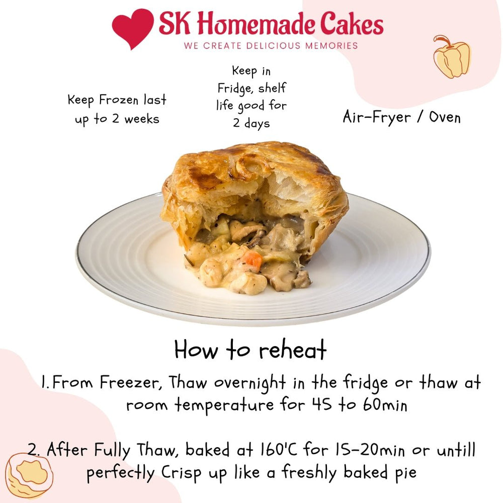 Gourmet Black Pepper Chicken Pie (Available Daily) - SK Homemade Cakes - 1pc - 