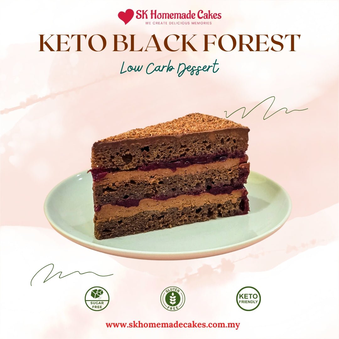 Keto Black Forest Cake 1pc (slice cake)(Sugar Free & Gluten Free) - (Available Daily) - SK Homemade Cakes