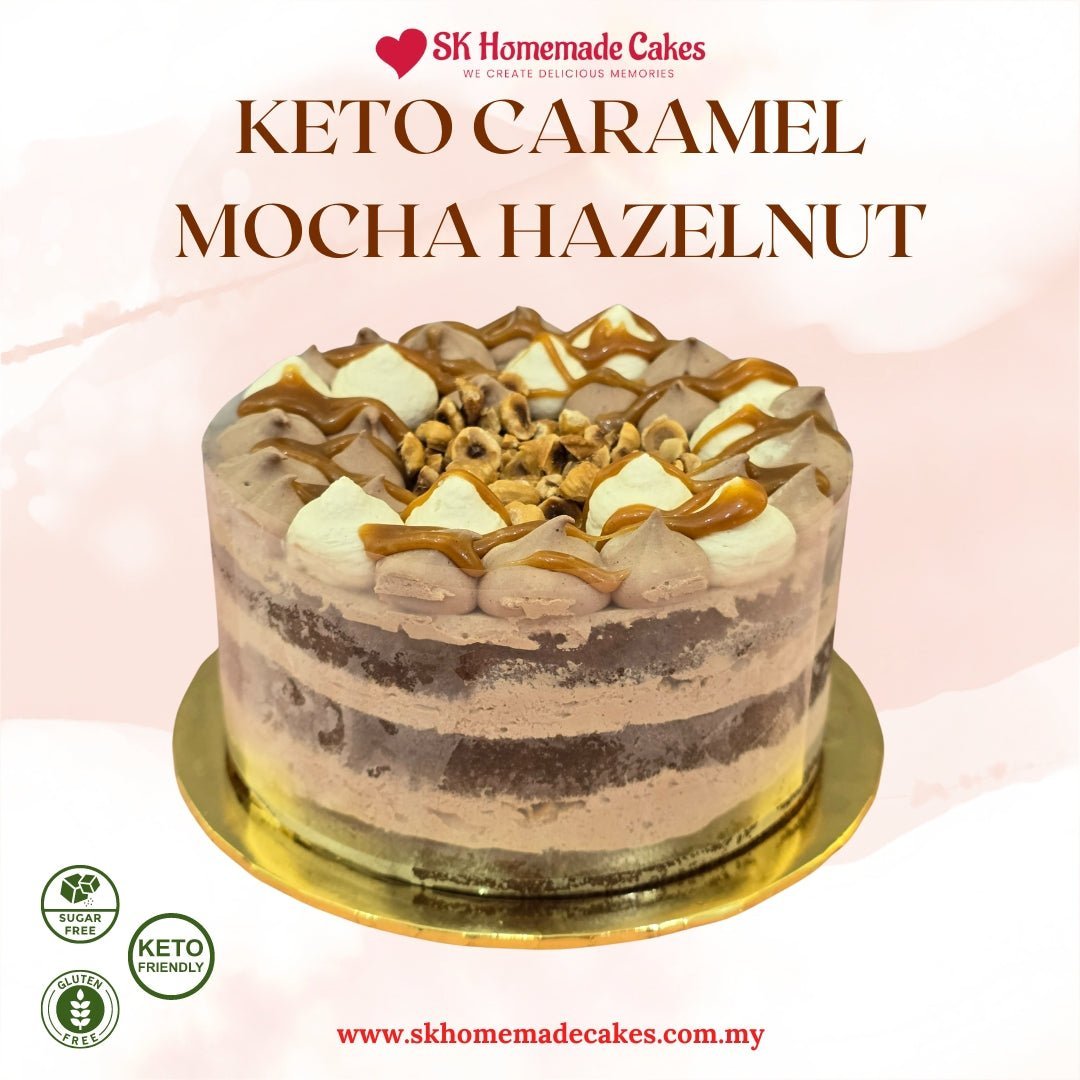 Keto Caramel Mocha Hazelnut Cake 1pc (slice cake)(Sugar Free & Gluten Free) - (Available Daily) - SK Homemade Cakes - 