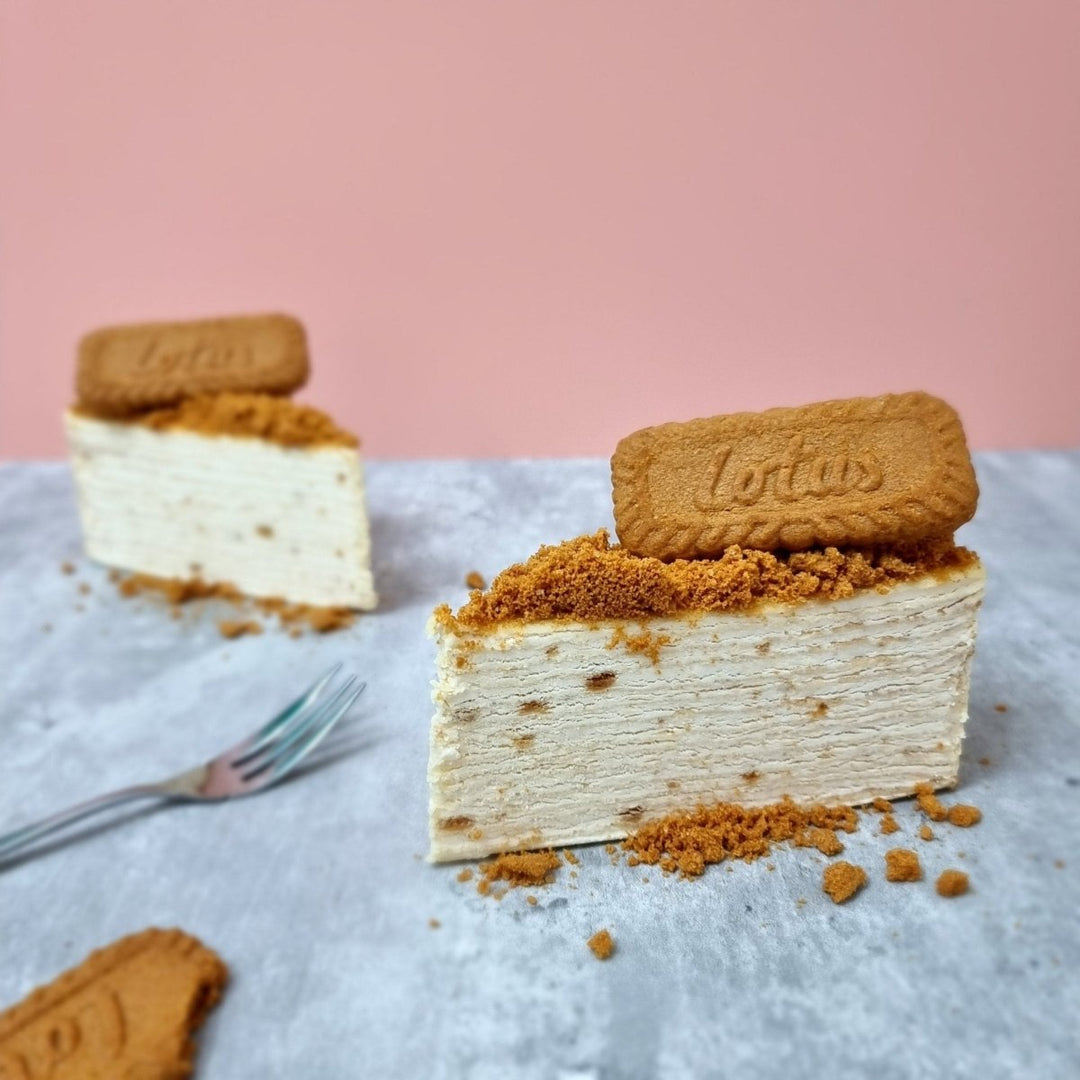 Lotus Biscoff Mille Crepes -Whole Cake (5-days Pre-Order) - SK Homemade Cakes-Small 15cm--