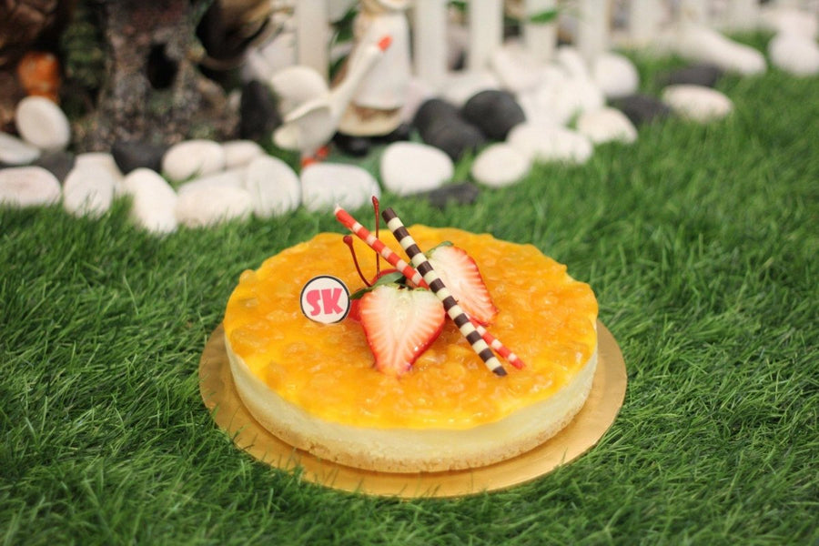 Mango Yogurt Cheesecake (Low Fat) - Whole Cake (5-days Pre-order) - SK Homemade Cakes-Small 15cm--