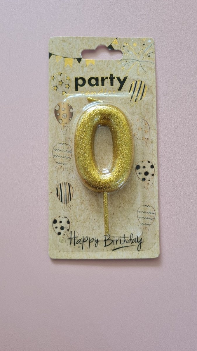 Numbering Candle(Gold Glitter) - Medium - SK Homemade Cakes - 0 - 