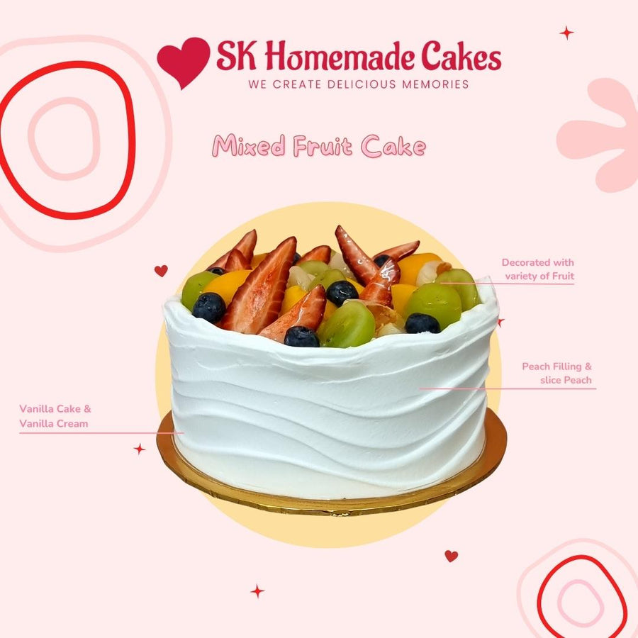 Mixed Fruit Cake- Whole Cake (Available Daily) - SK Homemade Cakes-Small 15cm--